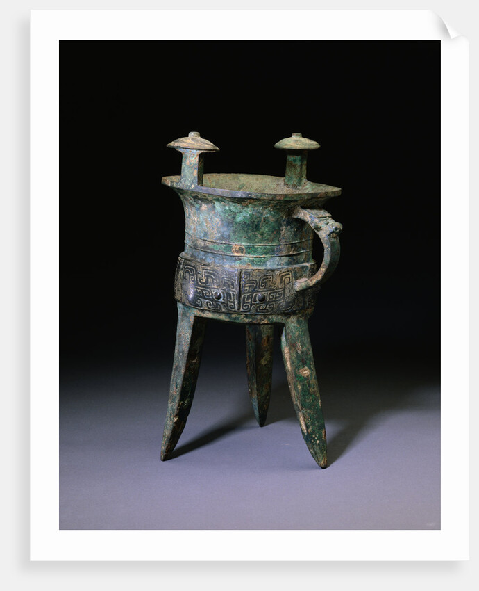 A Large Bronze Tripod Wine Vessel, Jia. Late Shang Dynasty by Anonymous