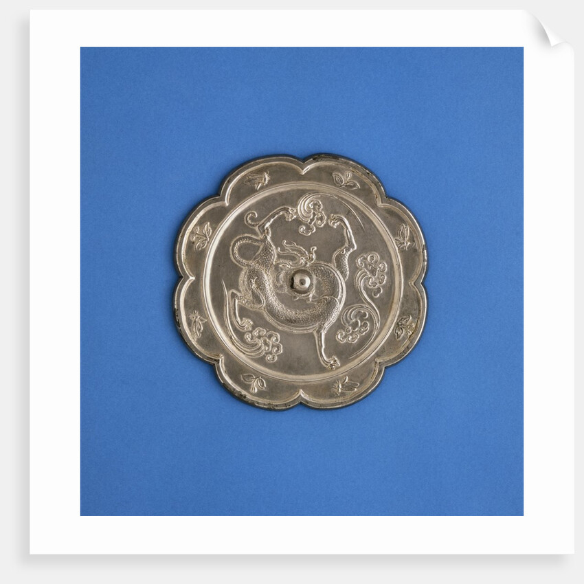 A Large Silvered Bronze Lobed Mirror. Tang Dynasty by Anonymous