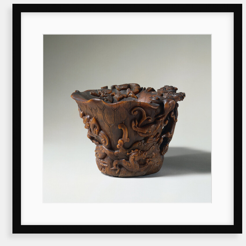 A Large Rhinoceros Horn Lotus-Leaf Vessel. Early Qing Dynasty by Anonymous