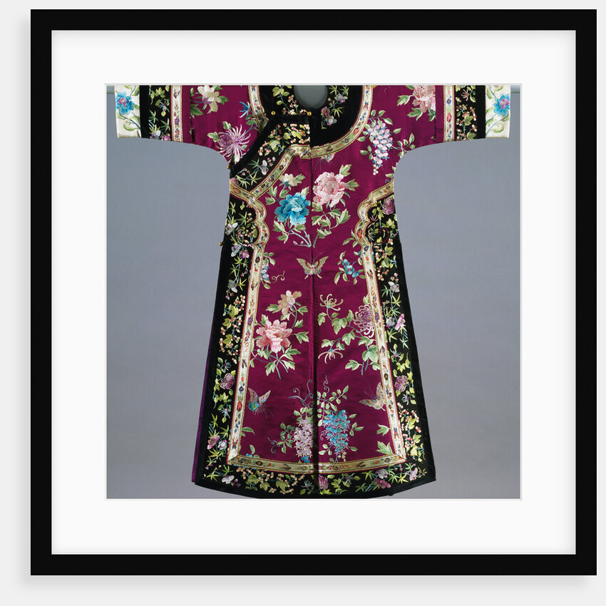 Chinese Purple-Ground Embroidered Silk Robe by Anonymous