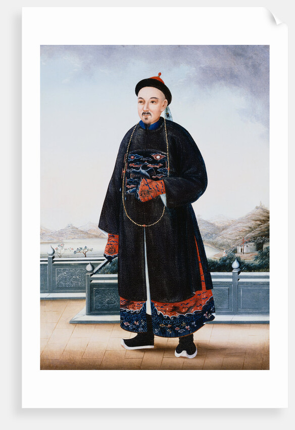 Portrait of An Elegantly Dressed Chinese Hong Merchant by Anonymous