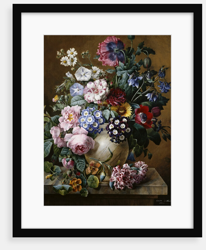 A Vase of Flowers on a Ledge by Camille de Chantereine