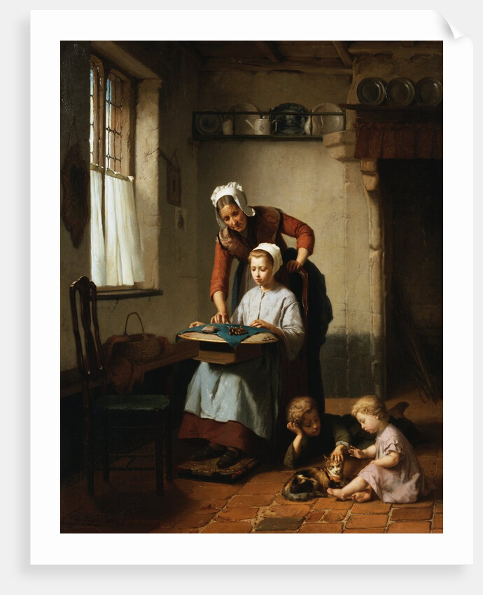 The Embroidery Lesson by Theodore Gerard