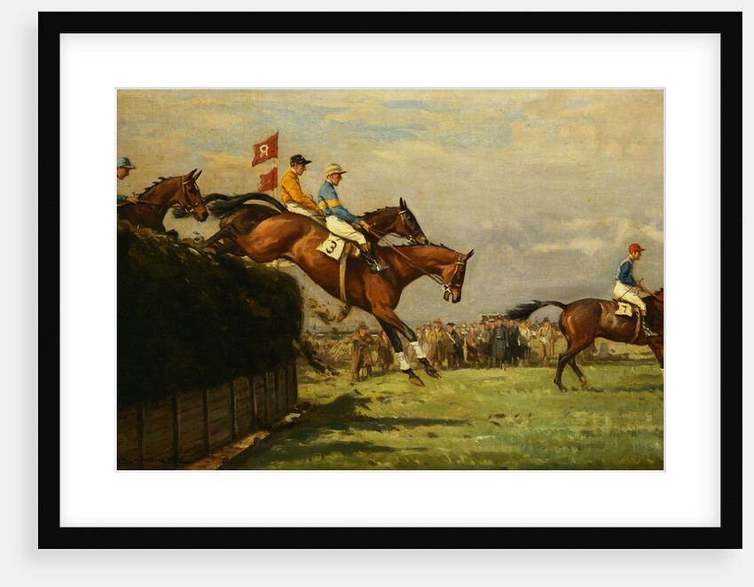 The Grand National Steeplechase: Really True and Forbia at Beecher's Brook by John Sanderson-Wells