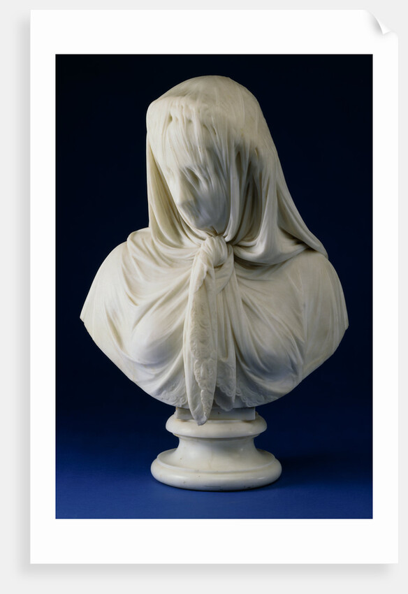 A Marbled Bust of a Veiled Woman by Giovanni Battista Lombardi