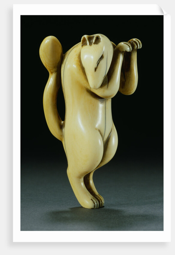 Ivory Netsuke of a Fox by Anonymous