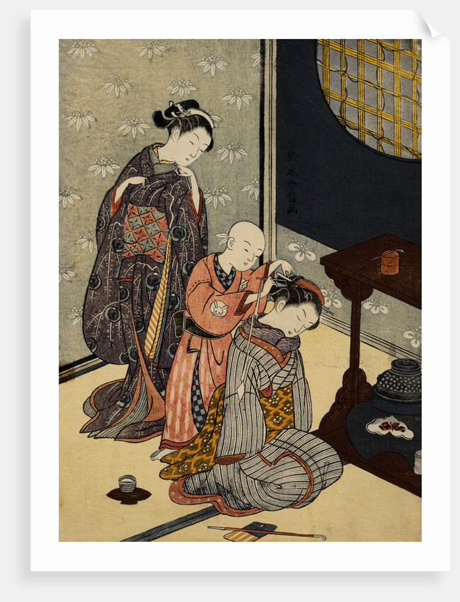 Night Rain on the Daisu by Harunobu
