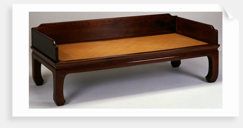 A Yumu Luohan Bed with Three Panel Railing by Luohanchuang