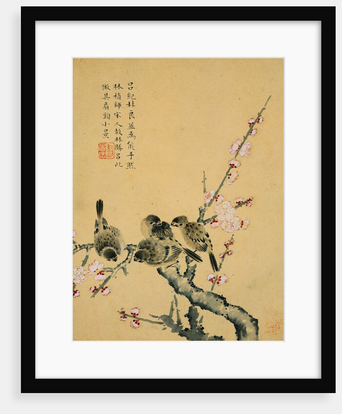 Plum Blossoms and Sparrows by Zhou Xianji