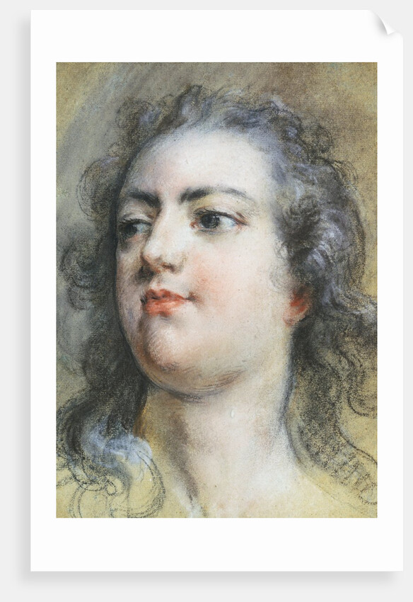 The Head of King Louis XV; A Study for Allegorical Full-Length Portrait of 1729 by Francois Le Moyne