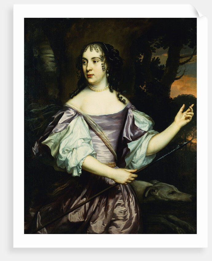 Portrait of a Lady Said to be the Duchess of Richmond, as Diana, Standing Three-Quarter Length by Jan Mytens