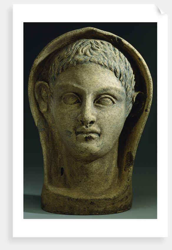 An Etruscan Terracotta Votive Male Head, Circa 4th-3rd Century B.C. by Anonymous