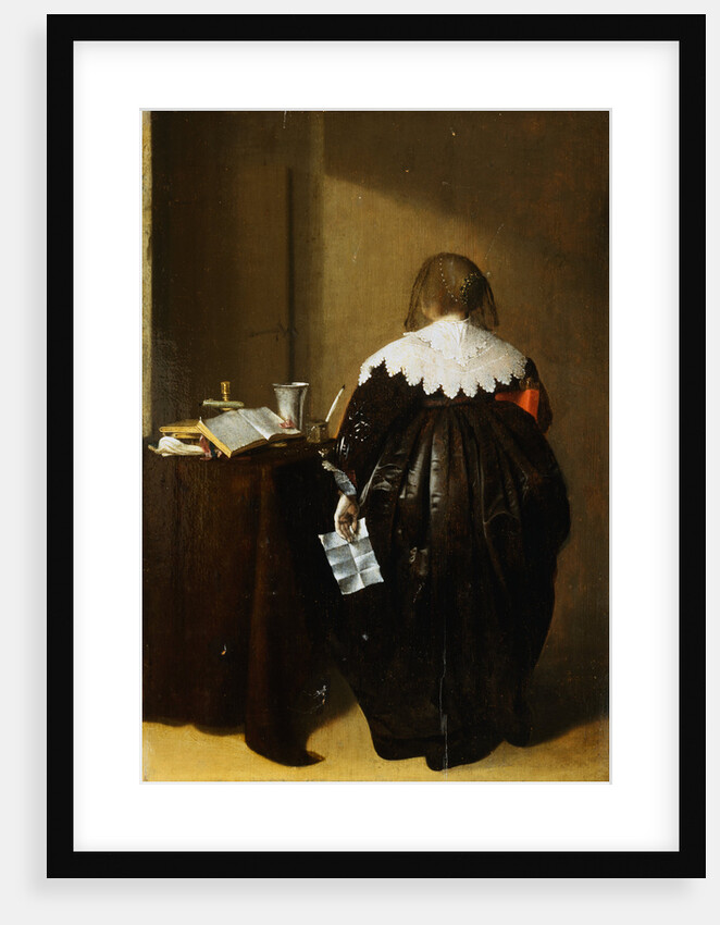 Painting of a Woman Seen From Behind and Holding a Letter by Pieter Codde