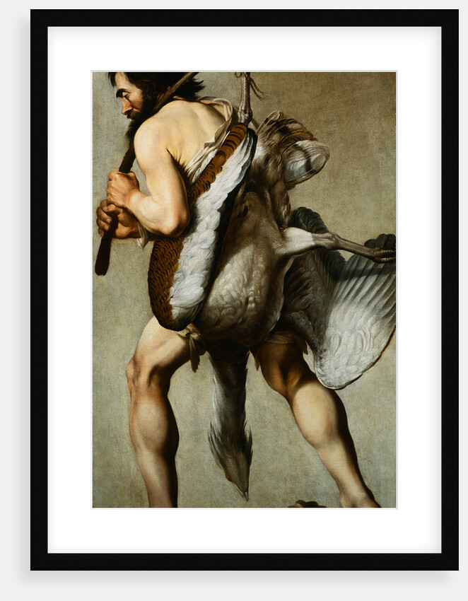 Painting of a Man Carrying a Great Bustard by Circle of Jan Boeckhorst