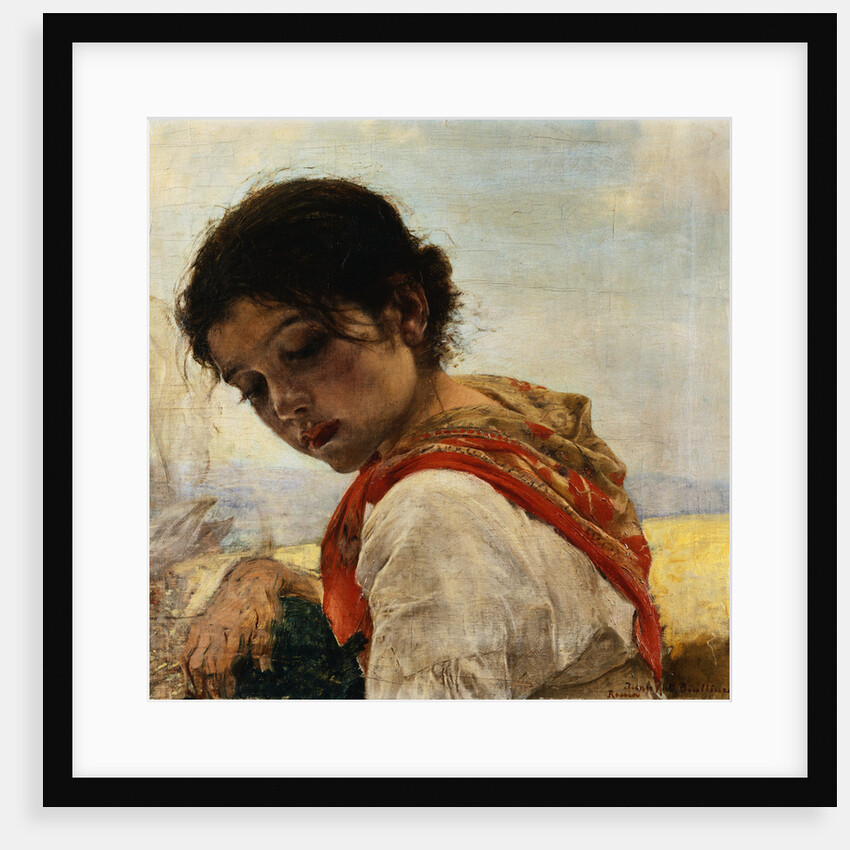 Painting of a Peasant Girl by Juan Antonio Benlliure y Gil