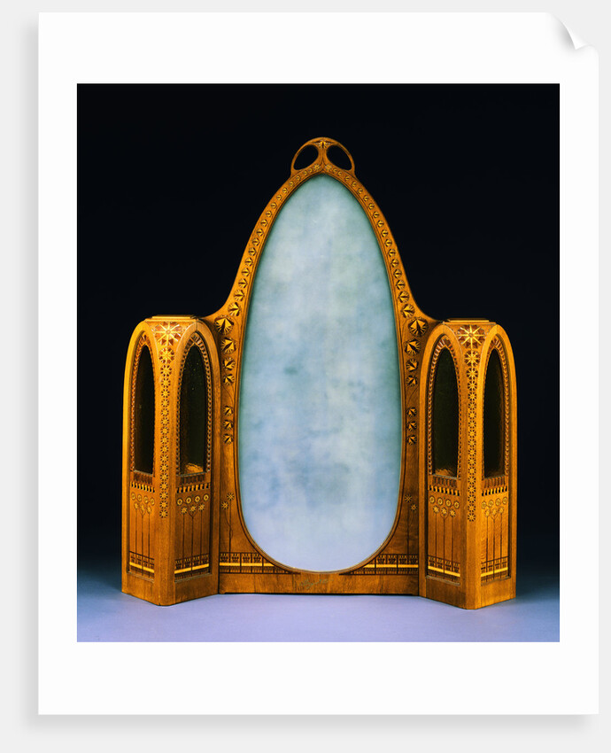 Inlaid Wood and Mirrored Coiffeuse by Carlo Bugatti