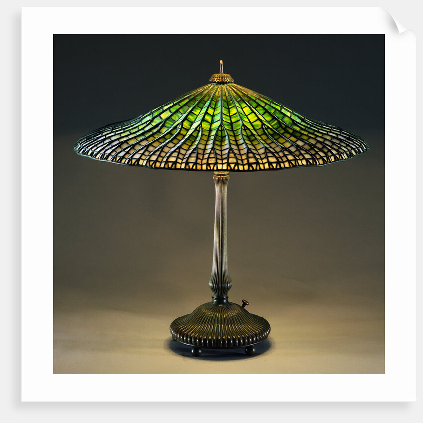 Lotus Leaded Glass and Bronze Table Lamp by Tiffany Studios by Anonymous