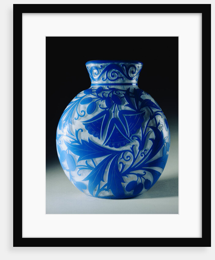 Overlaid, Etched and Polished Glass Vase by Daum