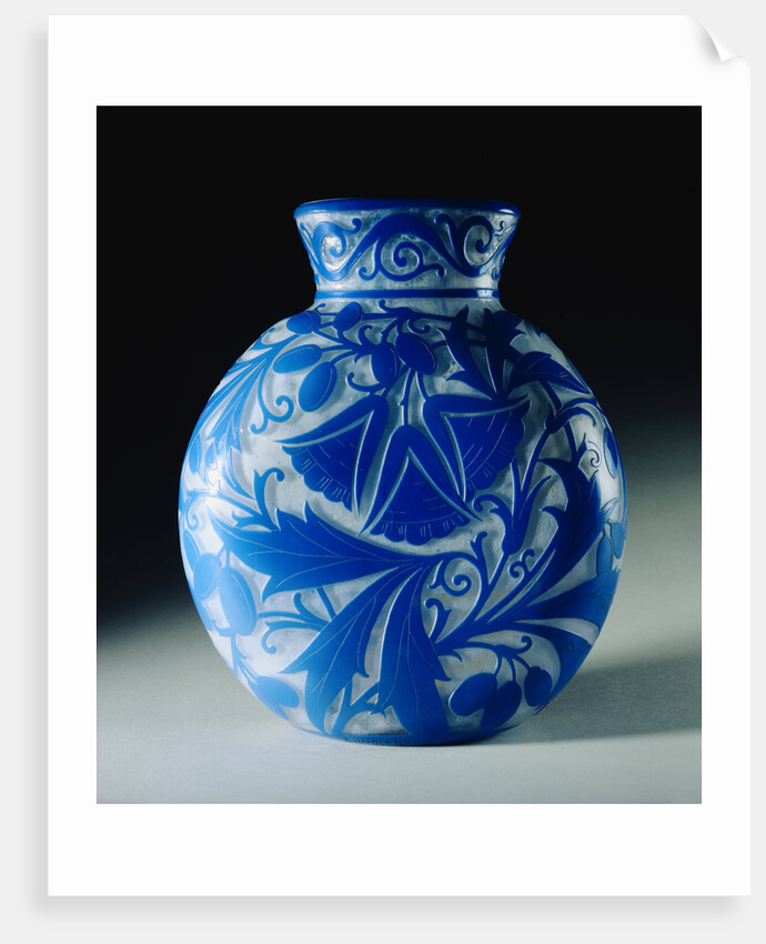 Overlaid, Etched and Polished Glass Vase by Daum