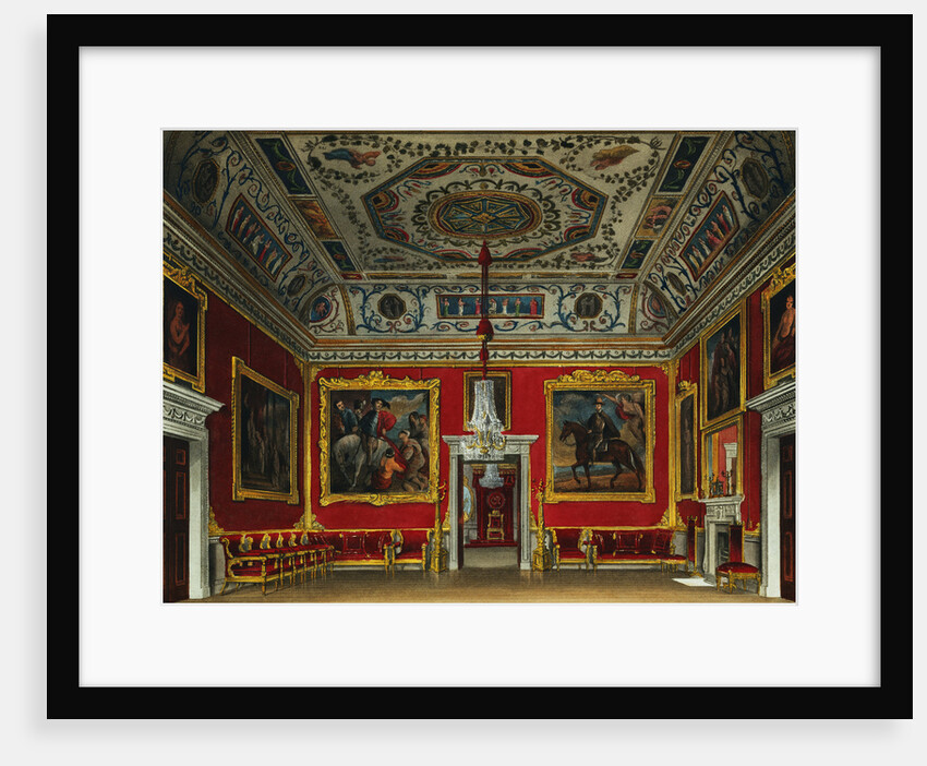 Print of a Room in a Royal Residence from The History of the Royal Residences by William Henry Pyne