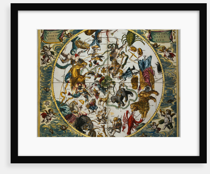 Celestial Planisphere Showing the Signs of the Zodiac from The Celestial Atlas by Andreas Cellarius