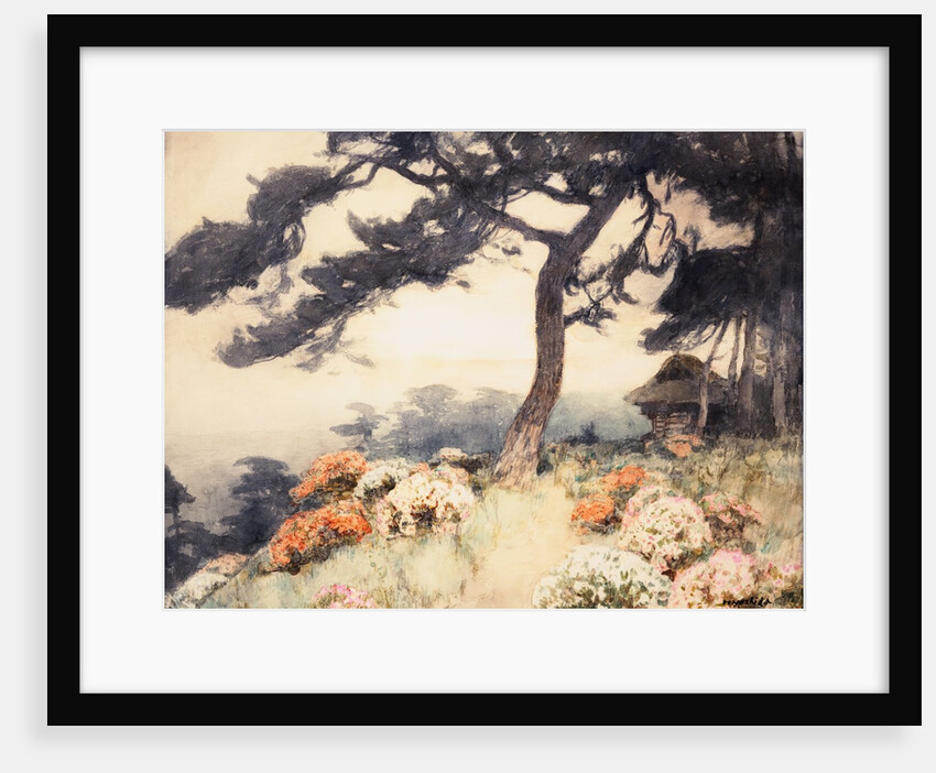 Hillside with Flowering Azalea by Yoshida Hiroshi