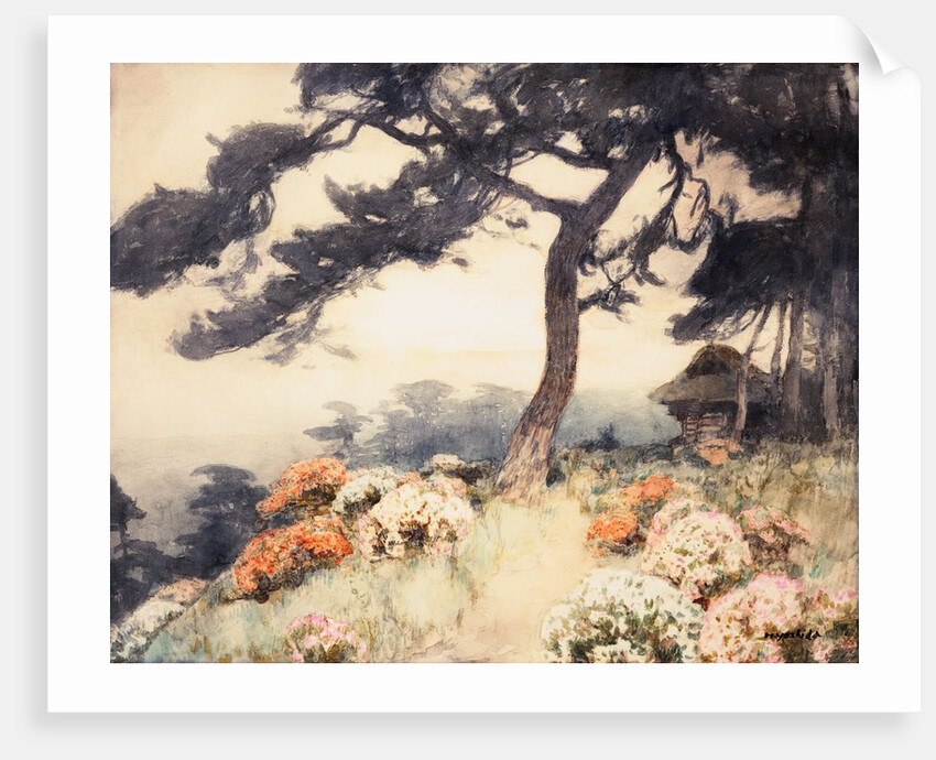 Hillside with Flowering Azalea by Yoshida Hiroshi