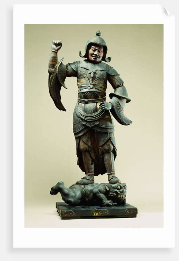 Fine Standing Figure of a Guardian King, Fujiwara Period (11th/12th Century) by Anonymous