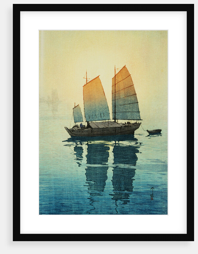 Morning, from a Set of Six Prints of Sailing Boats by Hiroshi Yoshida
