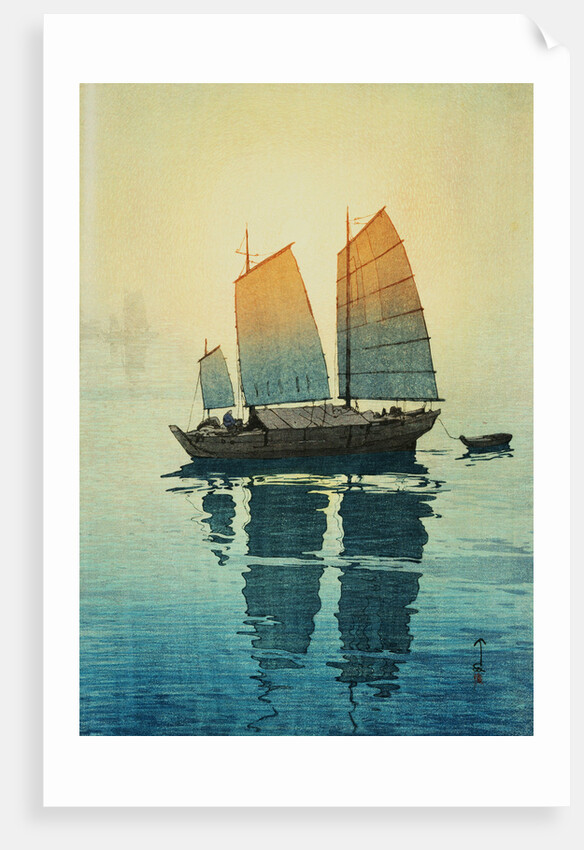 Morning, from a Set of Six Prints of Sailing Boats by Hiroshi Yoshida