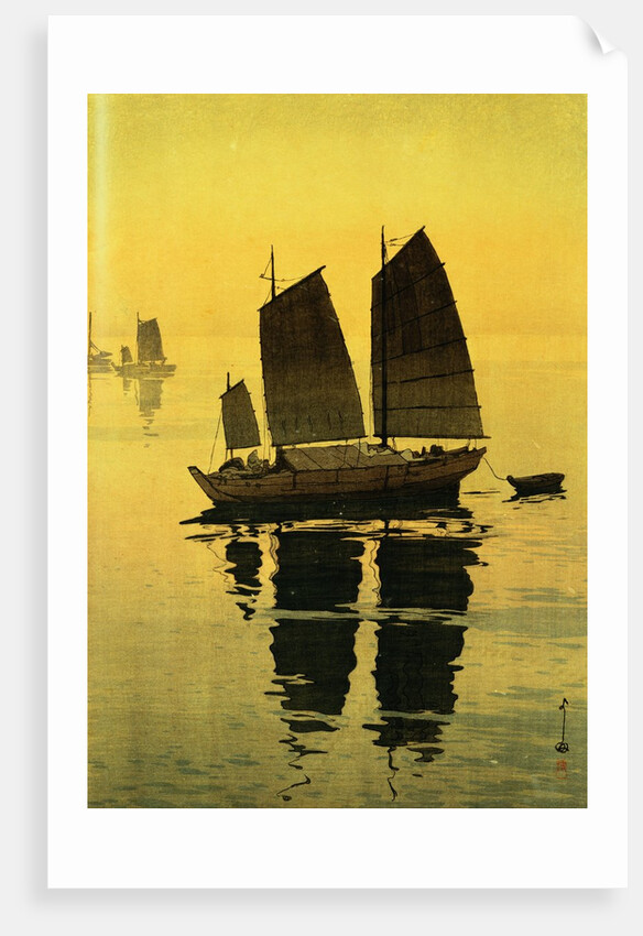 Mist, from a Set of Six Prints of Sailing Boats by Hiroshi Yoshida