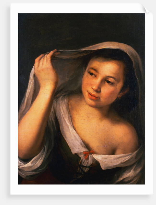 A Young Girl Raising Her Veil by Bartolome Esteban Murillo