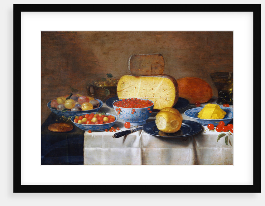 Still Life with Fruit, Bread and Cheese by Floris van Schooten