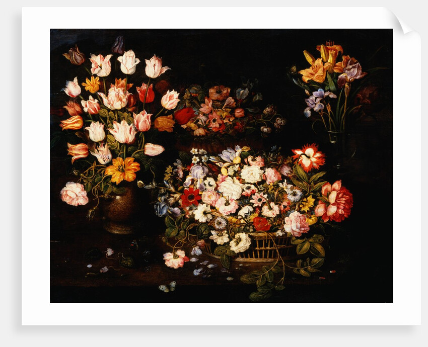 Four Vases of Varying Flowers by Osias Beert the Elder