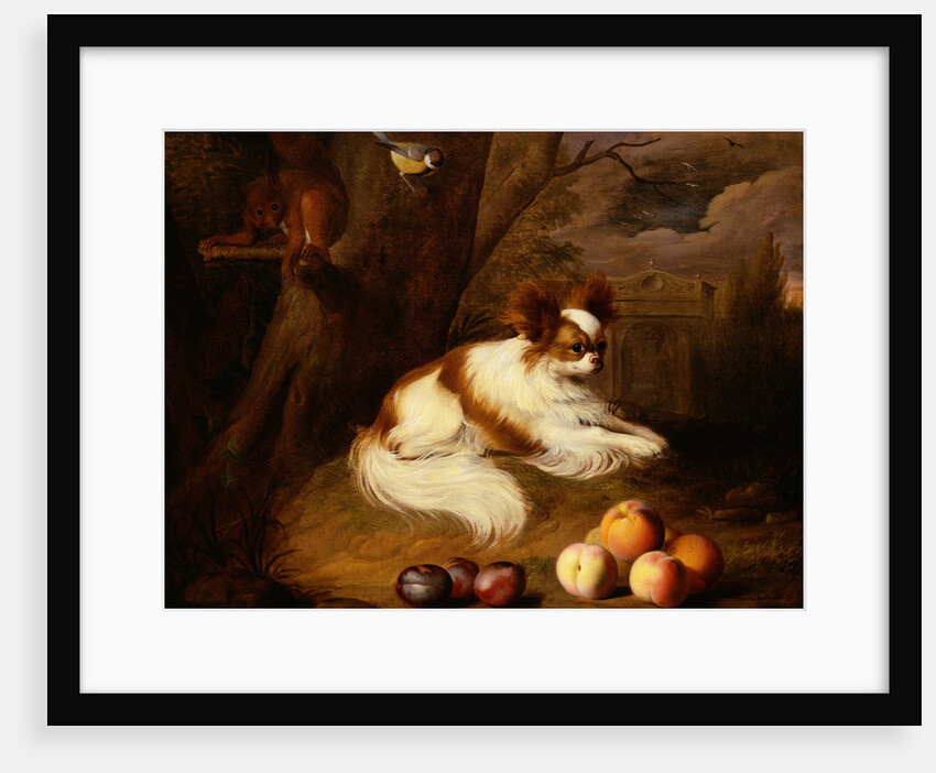 Painting of a Spaniel near a Tree by Jakob Bogdany