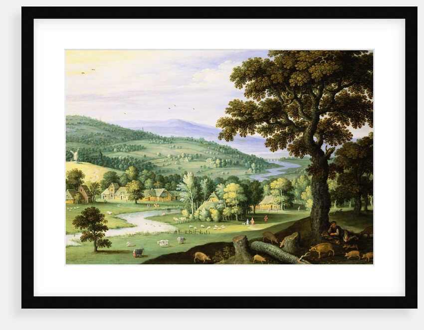 A River Valley with a Swineherd by Marten Ryckaert