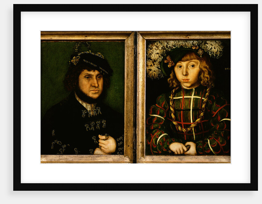Portraits of Kurfust Herzog Johann von Saschen and His Son Johann Friederich by Lucas Cranach the Elder