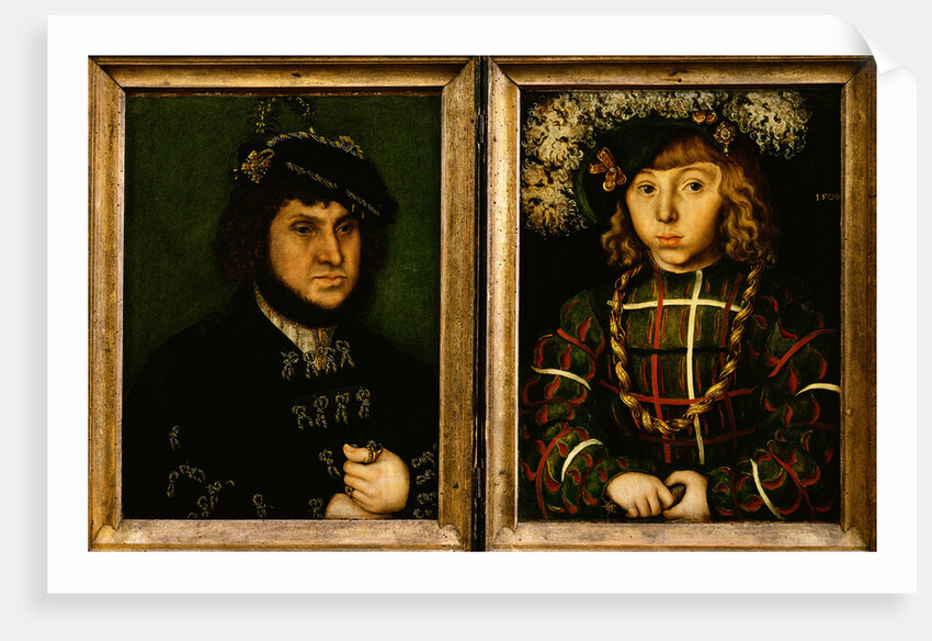 Portraits of Kurfust Herzog Johann von Saschen and His Son Johann Friederich by Lucas Cranach the Elder