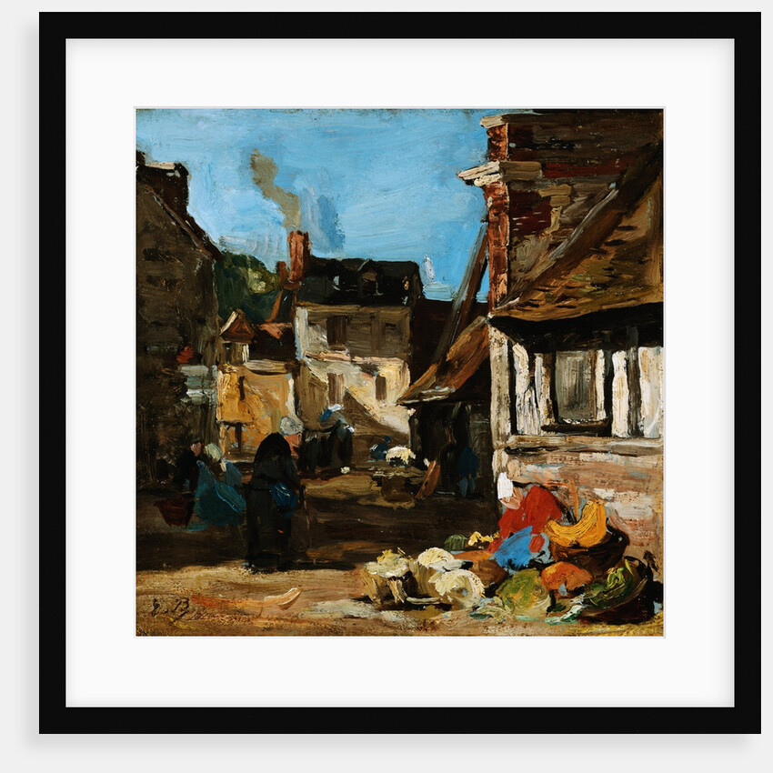 Honfleur, the Place of the March of Saint Catherine by Eugene Louis Boudin