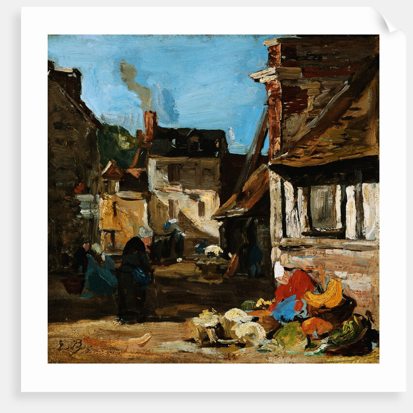 Honfleur, the Place of the March of Saint Catherine by Eugene Louis Boudin