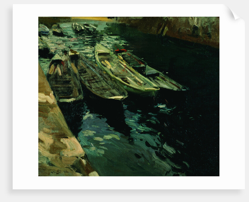 Small Fishing Boats in Zarauz, Spain by Joaquin Sorolla y Bastida