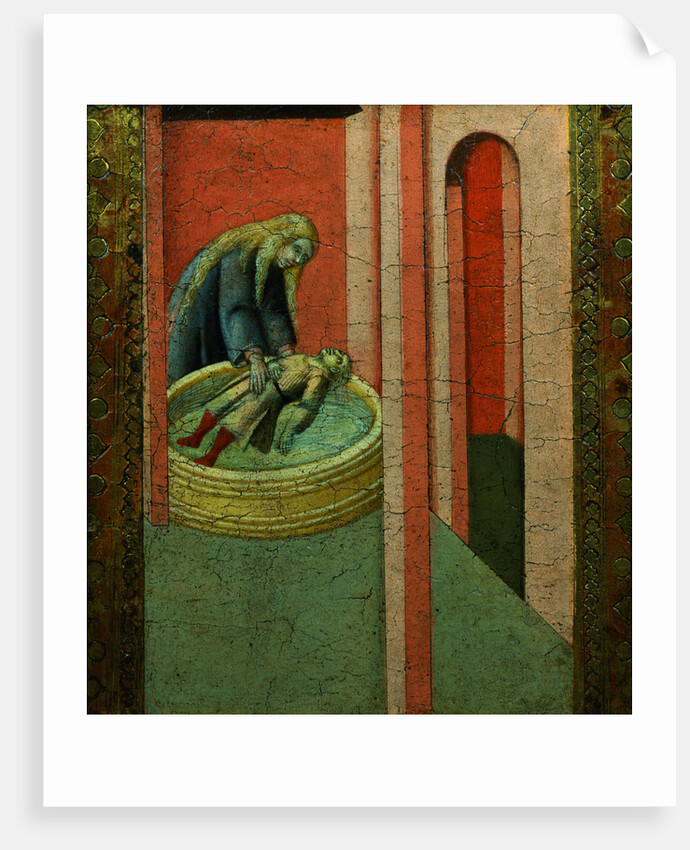 Saint Elizabeth of Hungary Raising to Life a Child Drowned in a Well by Pietro Lorenzetti