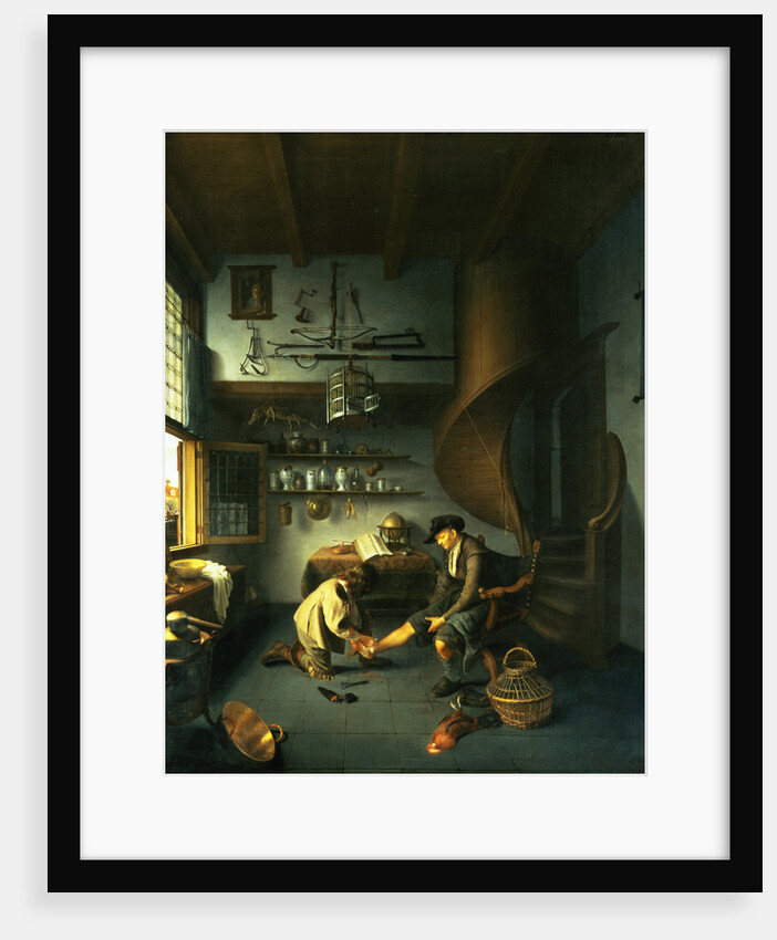 A Barber Surgeon Tending a Peasant's Foot by Isaack Koedijk