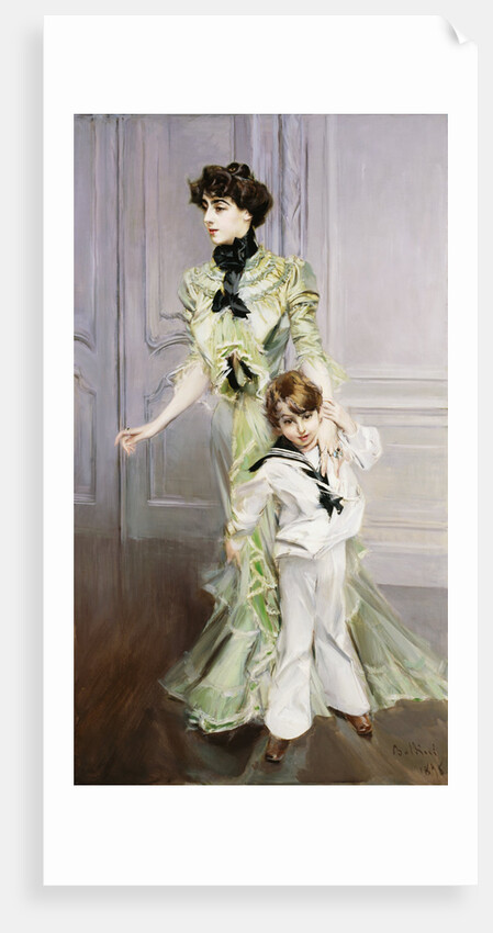 Portrait of Madame Hugo and Her Son by Giovanni Boldini