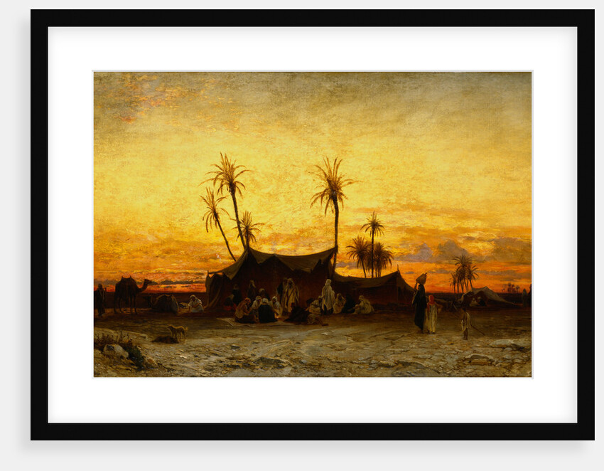 An Arab Encampment at Sunset by Hermann David Salomon Corrodi