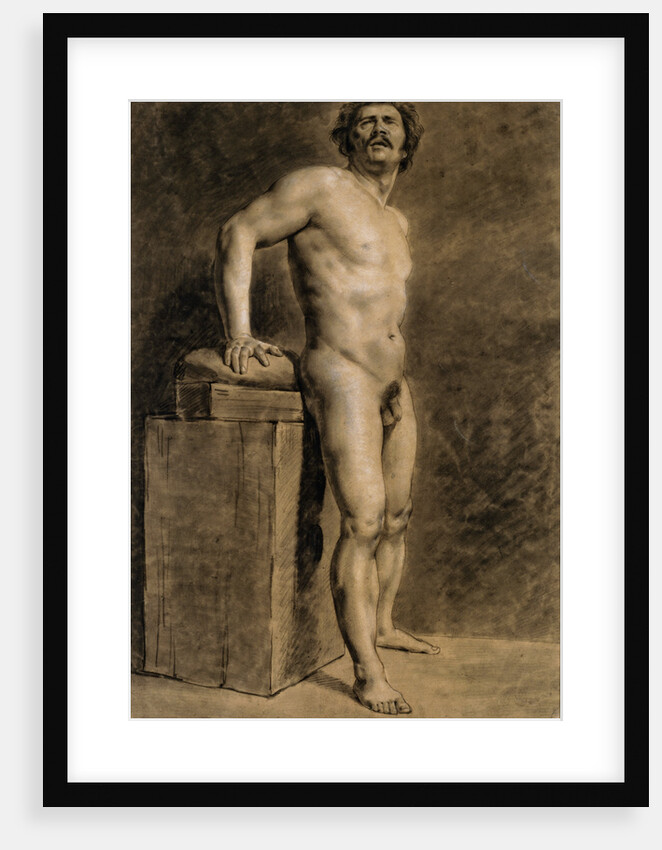19th Century Drawing of a Nude Man by Anonymous