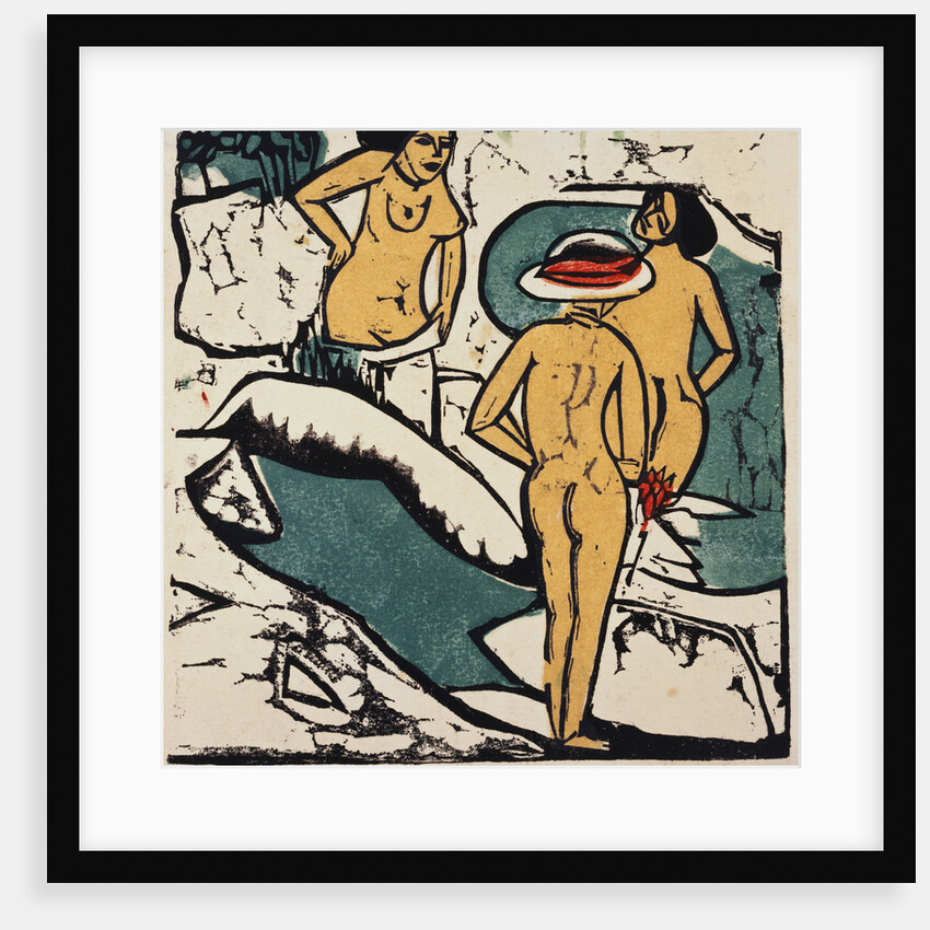 Women Bathing Between White Rocks by Ernst Ludwig Kirchner