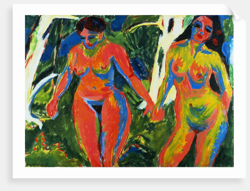 Two Nude Women in the Forest by Ernst Ludwig Kirchner