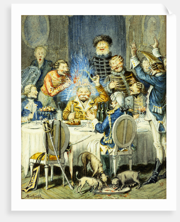 Illustrations for "The Adventures of Baron Munchausen" by Alphonse Adolphe Bichard