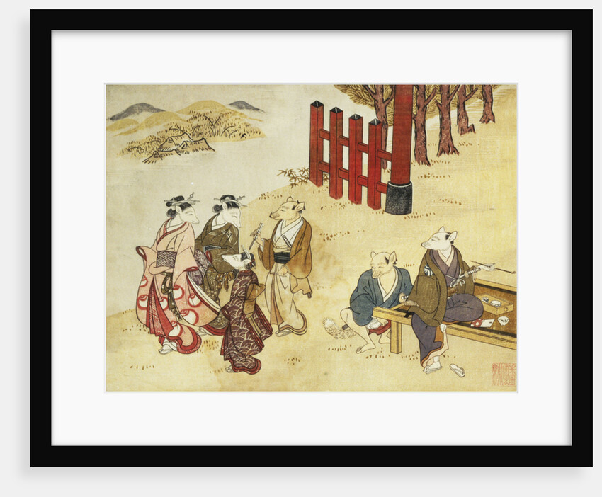 Print Depicting Conversing Figures by Minko and His Circle